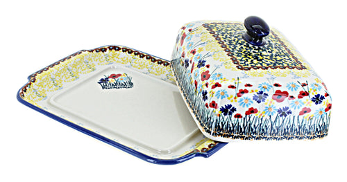 Prairie Garden Large Butter Dish Polish Pottery