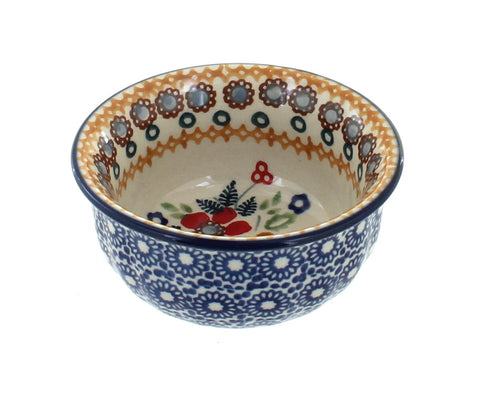 Polish Pottery Red Daisy Small Bowl