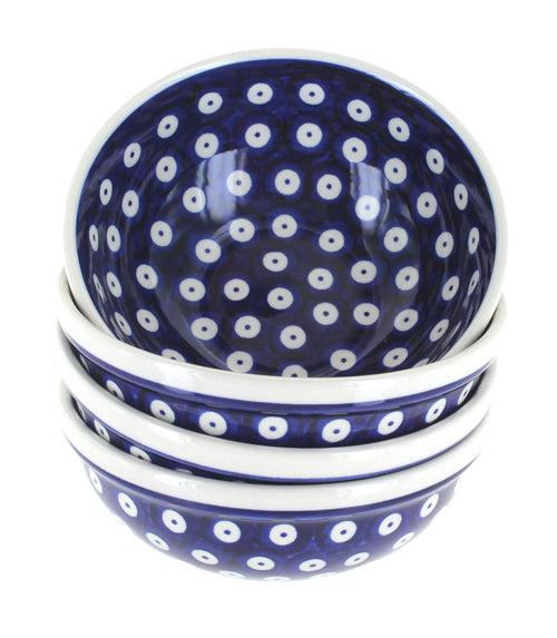 Polish Pottery Dots 4 PC Dessert Bowl Set