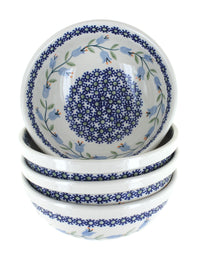 Polish Pottery Tulip 4 PC Dessert Bowl Set