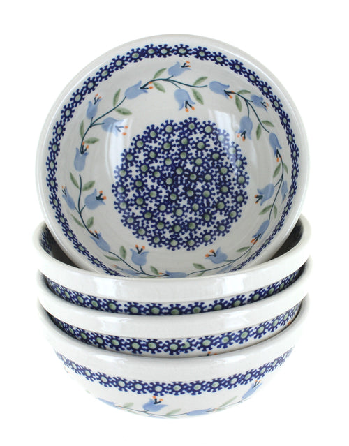 Polish Pottery Tulip 4 PC Dessert Bowl Set