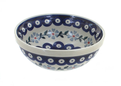 Polish Pottery Blue Violet Dessert Bowl