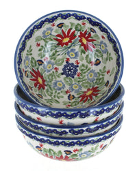 Polish Pottery Jungle Bouquet 4 PC Dessert Bowl Set