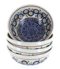 Polish Pottery Peach Blossom 4 PC Dessert Bowl Set