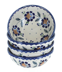 Polish Pottery Sunflower 4 PC Dessert Bowl Set