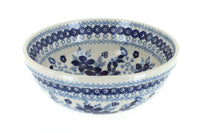 Polish Pottery Vintage Blue Daisy Dessert Bowl