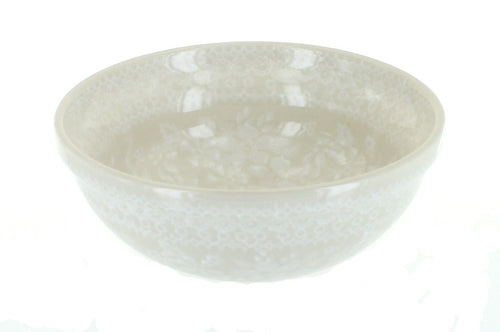 Polish Pottery White Lace Dessert Bowl
