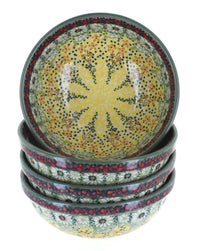 Polish Pottery Sunshine Grotto 4 PC Dessert Bowl Set