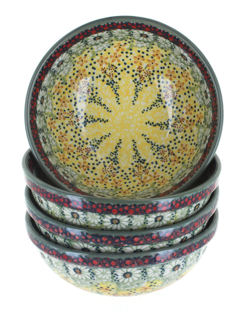 Polish Pottery Sunshine Grotto 4 PC Dessert Bowl Set