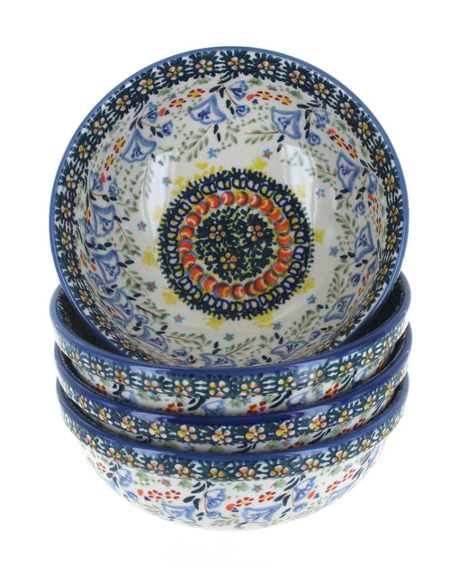 Polish Pottery Periwinkle 4 PC Dessert Bowl Set