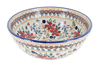 Polish Pottery Red Daisy Cereal/Soup Bowl