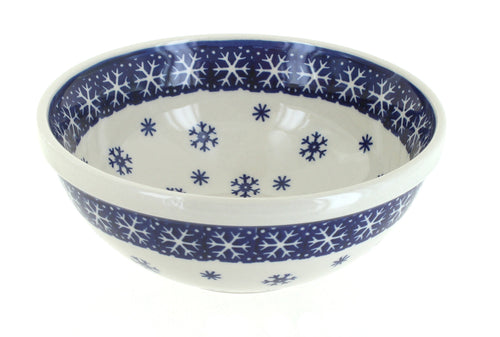 Polish Pottery Snow Flurry Cereal/Soup Bowl
