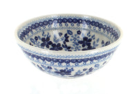 Polish Pottery Vintage Blue Daisy Cereal/Soup Bowl