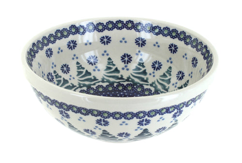 Polish Pottery Festive Fir Cereal/Soup Bowl