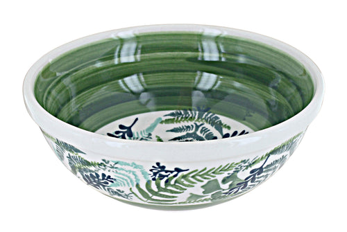 Polish Pottery Floating Fern Cereal/Soup Bowl