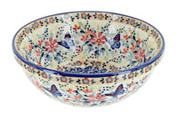 Polish Pottery Blue Butterfly Cereal/Soup Bowl