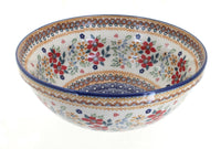 Polish Pottery Red Daisy Large Serving Bowl