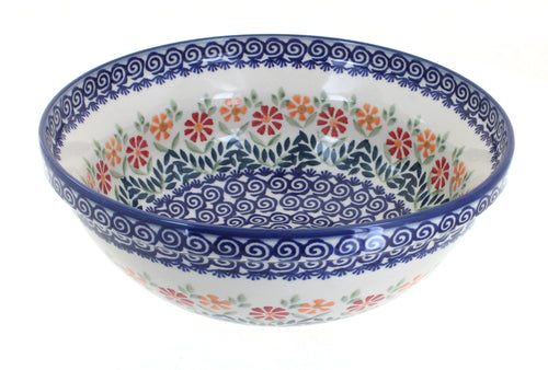 Polish Pottery Garden Bouquet Large Serving Bowl