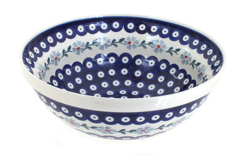 Polish Pottery Blue Violet Large Serving Bowl