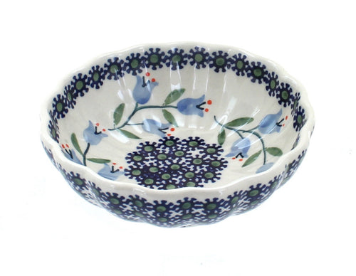 Polish Pottery Tulip Small Scalloped Bowl