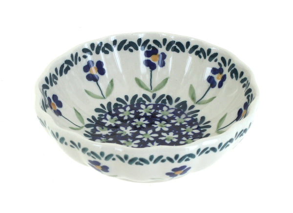 Blue Daisy Small Scallop Bowl