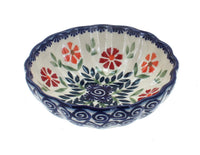 Polish Pottery Garden Bouquet Small Scallop Bowl