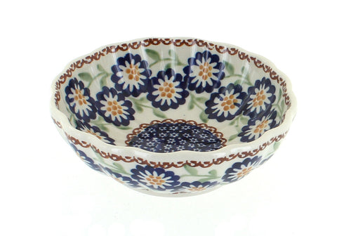 Polish Pottery Peach Blossom Small Scallop Bowl