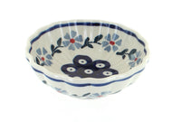 Polish Pottery Blue Violet Small Scallop Bowl