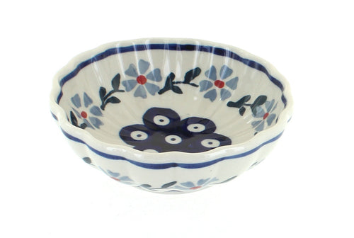 Polish Pottery Blue Violet Small Scallop Bowl