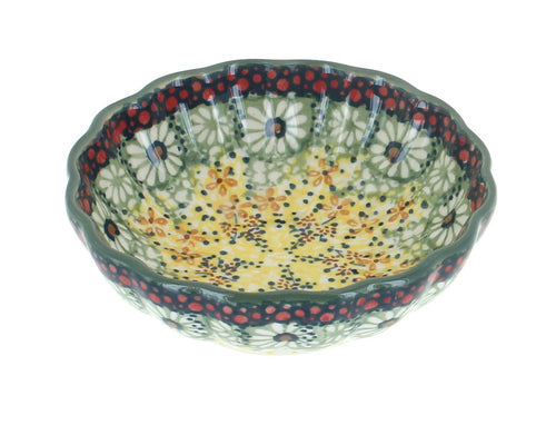 Polish Pottery Sunshine Grotto Small Scallop Bowl