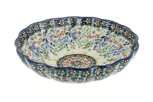 Polish Pottery Periwinkle Scallop Bowl