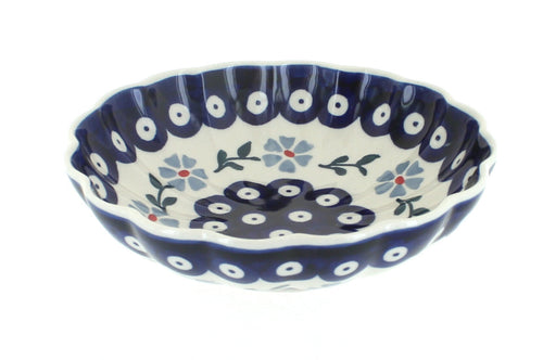 Polish Pottery Blue Violet Scallop Bowl