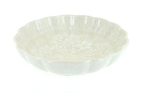 Polish Pottery White Lace Scallop Bowl