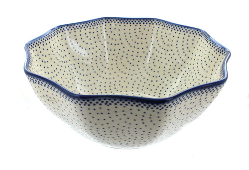 Polish Pottery Small Dots Small Decagonal Serving Bowl