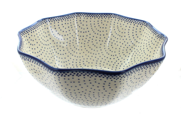Polish Pottery Small Dots Small Decagonal Serving Bowl