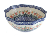 Polish Pottery Garden Bouquet Small Decagonal Serving Bowl