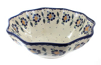 Polish Pottery Sunflower Medium Decagonal Serving Bowl