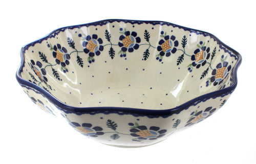 Polish Pottery Sunflower Medium Decagonal Serving Bowl