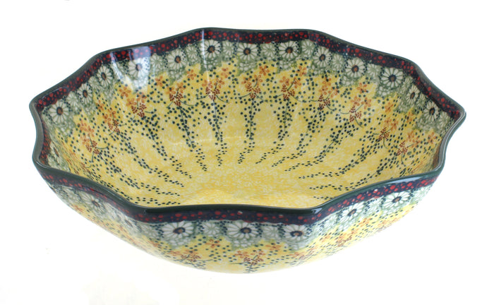 Polish Pottery Sunshine Grotto Large Decagonal Bowl