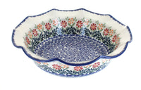 Polish Pottery Garden Bouquet Large Scallop Bowl