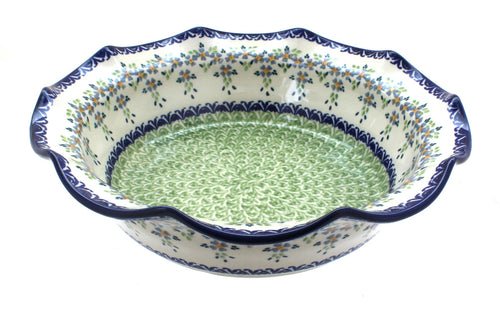 Polish Pottery Summer Vine Large Scallop Serving Dish