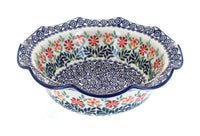 Polish Pottery Garden Bouquet Medium Scallop Bowl