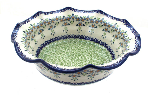 Polish Pottery Summer Vine Medium Scallop Serving Dish