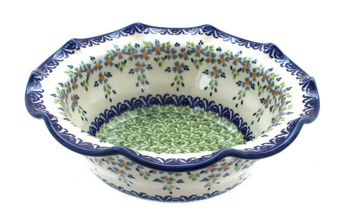 Polish Pottery Summer Vine Small Scallop Serving Dish