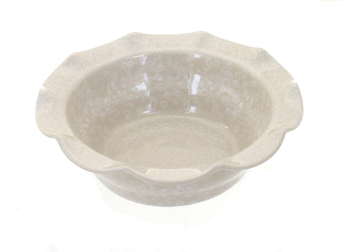Polish Pottery White Lace Small Scallop Serving Dish