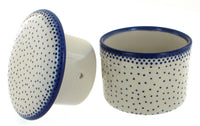 Small Dots French Butter Dish Polish Pottery