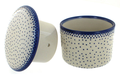 Small Dots French Butter Dish Polish Pottery