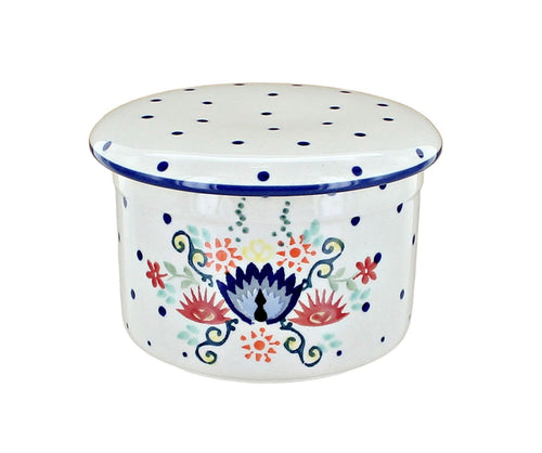 Desert Flower French Butter Dish Polish Pottery