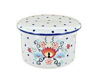 Polish Pottery Desert Flower French Butter Dish