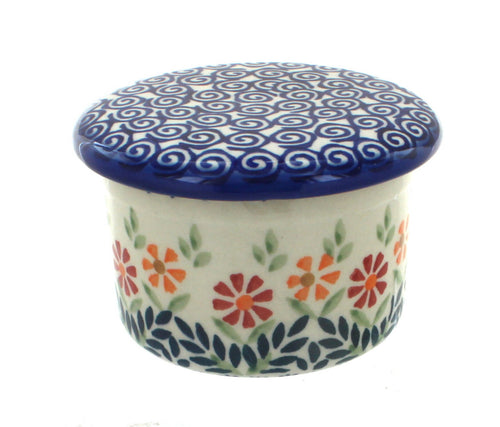 Polish Pottery Garden Bouquet French Butter Dish